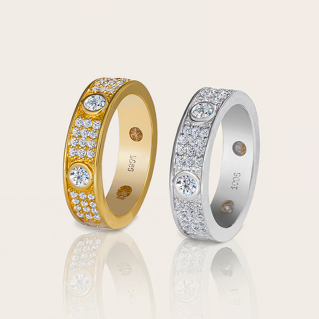 VVS Moissanite S925 Silver Full Diamond Wedding Band