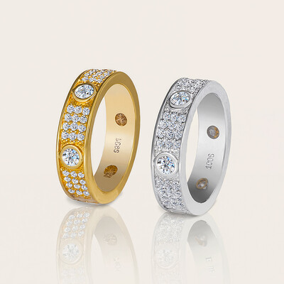 VVS Moissanite S925 Silver Full Diamond Wedding Band