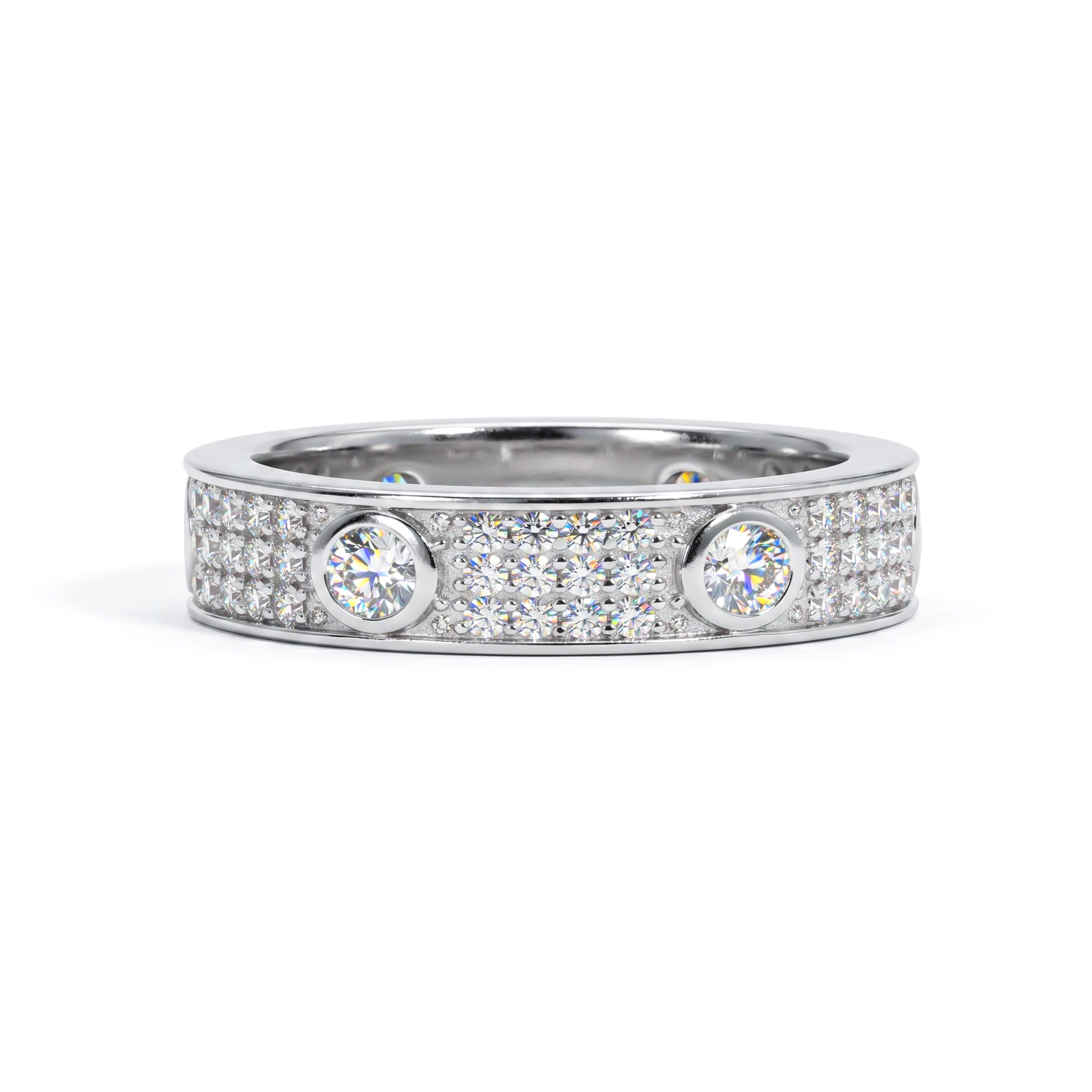 VVS Moissanite S925 Silver Full Diamond Wedding Band