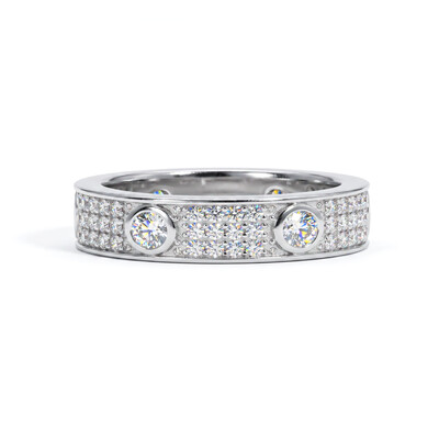VVS Moissanite S925 Silver Full Diamond Wedding Band