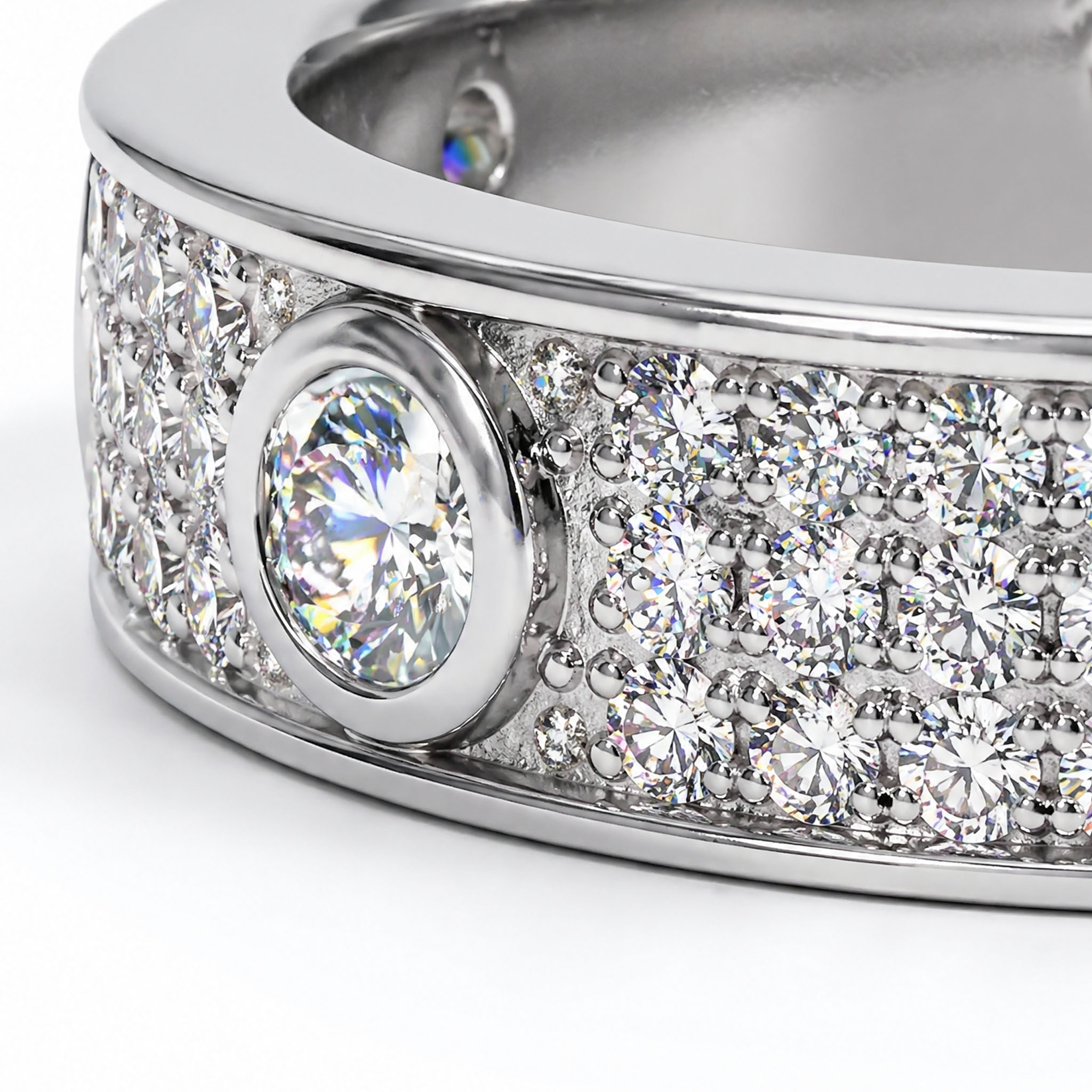 VVS Moissanite S925 Silver Full Diamond Wedding Band