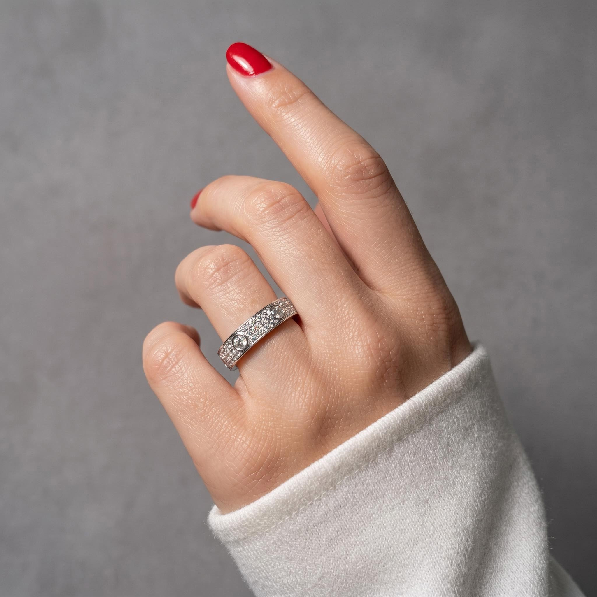 VVS Moissanite S925 Silver Full Diamond Wedding Band