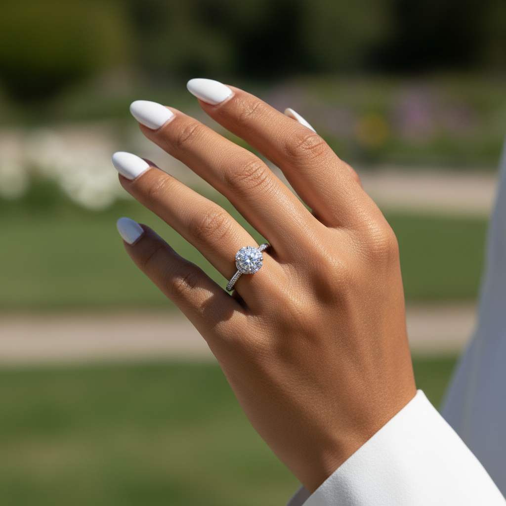 VVS Moissanite S925 Silver Double Row Floral Engagement Ring VVS Moissanite S925 Silver Double Row Floral Engagement Ring