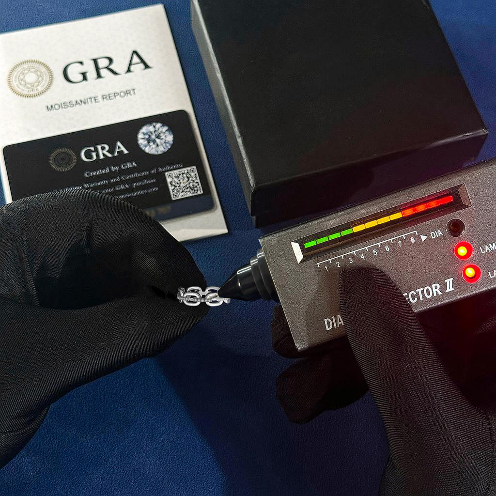 VVS Moissanite S925 Silver Round Cut Link Wedding Band