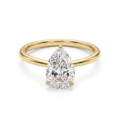 0.5-5CT Solitaire Pear Cut VVS Moissanite Engagement Ring