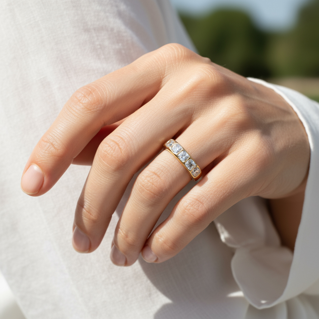 10.6CT Cushion & Round Diamond VVS Moissanite Wedding Band