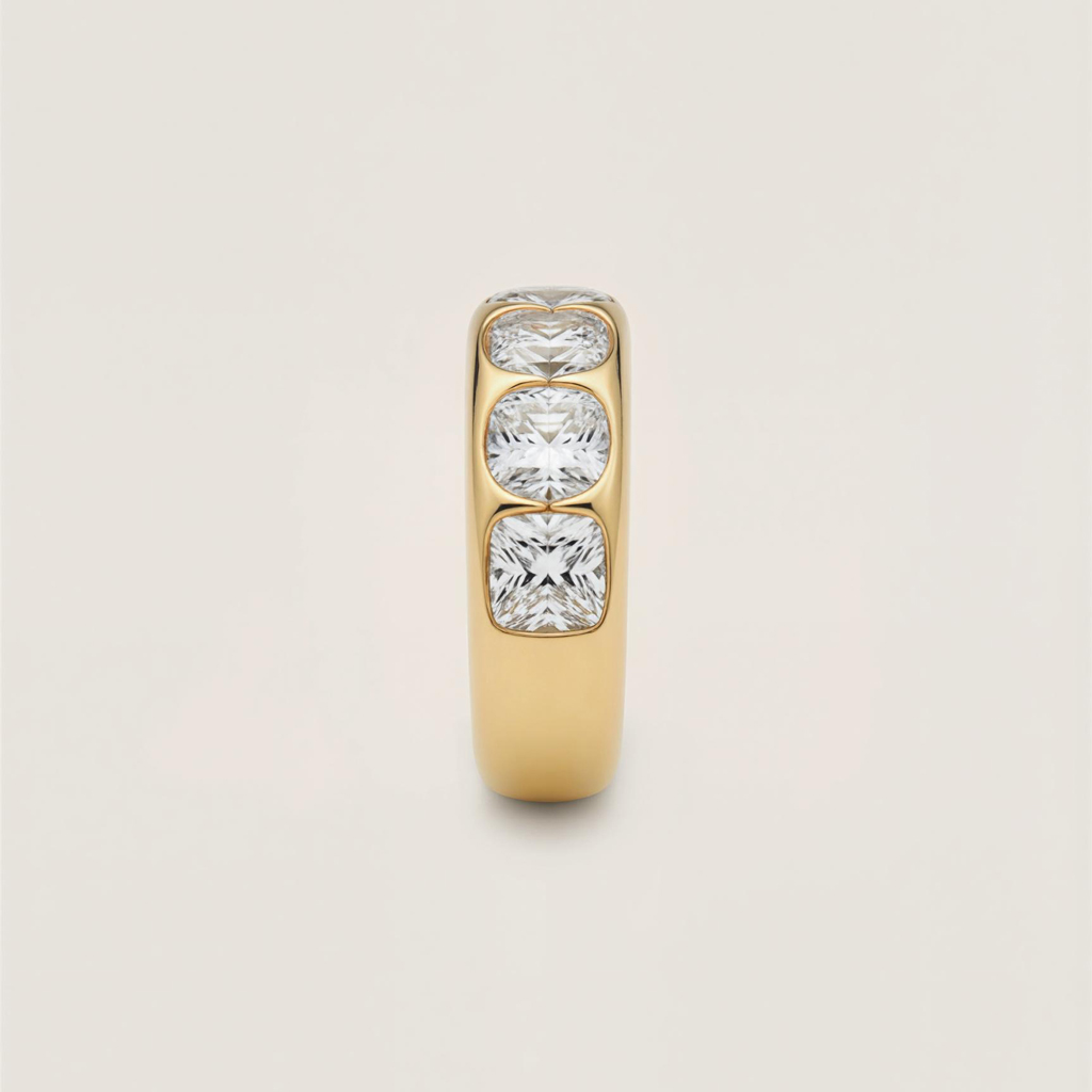 10.6CT Cushion & Round Diamond VVS Moissanite Wedding Band