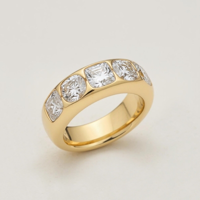 10.6CT Cushion & Round Diamond VVS Moissanite Wedding Band