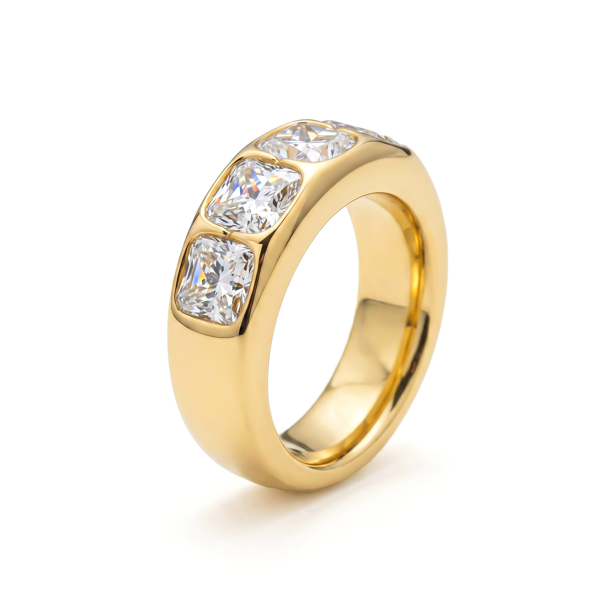 10.6CT Cushion & Round Diamond VVS Moissanite Wedding Band