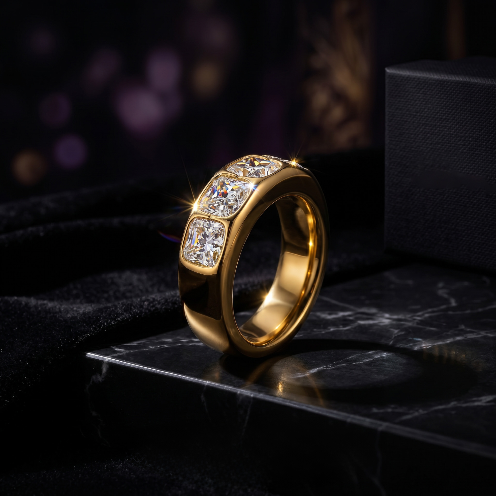 10.6CT Cushion & Round Diamond VVS Moissanite Wedding Band
