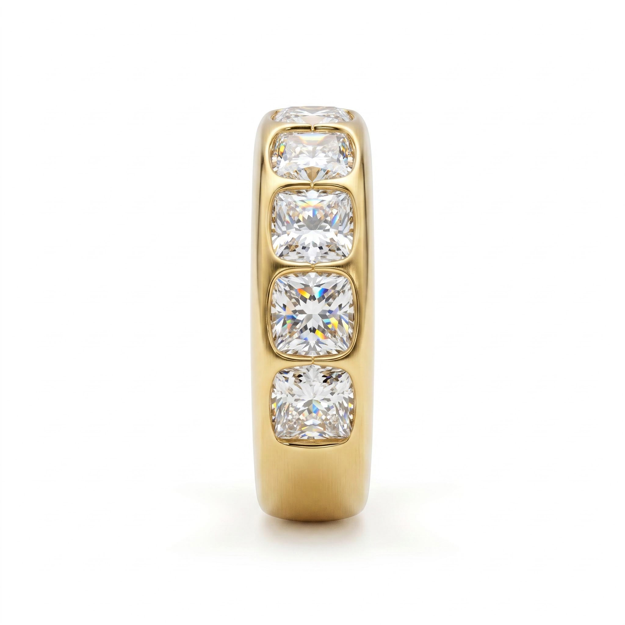 10.6CT Cushion & Round Diamond VVS Moissanite Wedding Band