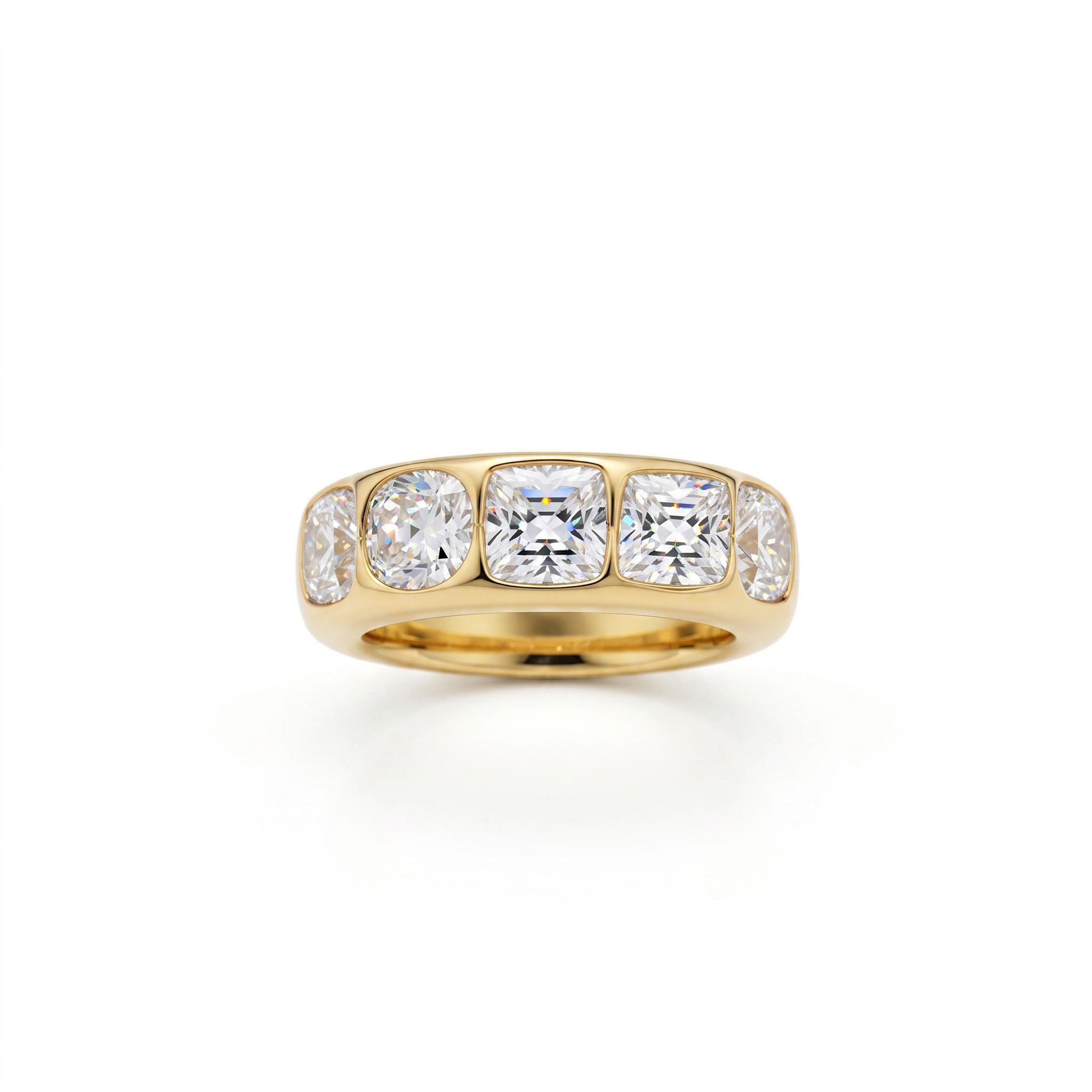 10.6CT Cushion & Round Diamond VVS Moissanite Wedding Band