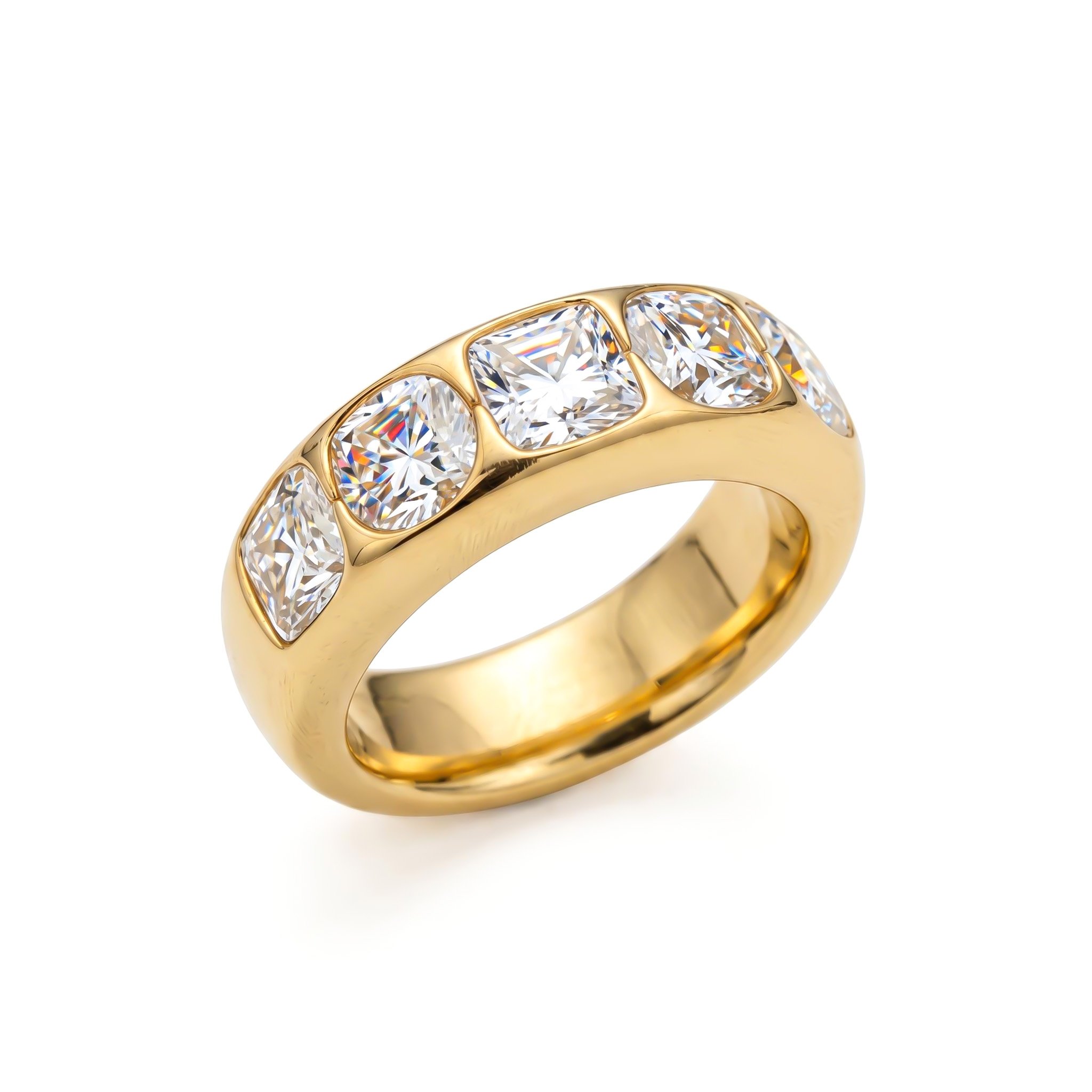 10.6CT Cushion & Round Diamond VVS Moissanite Wedding Band