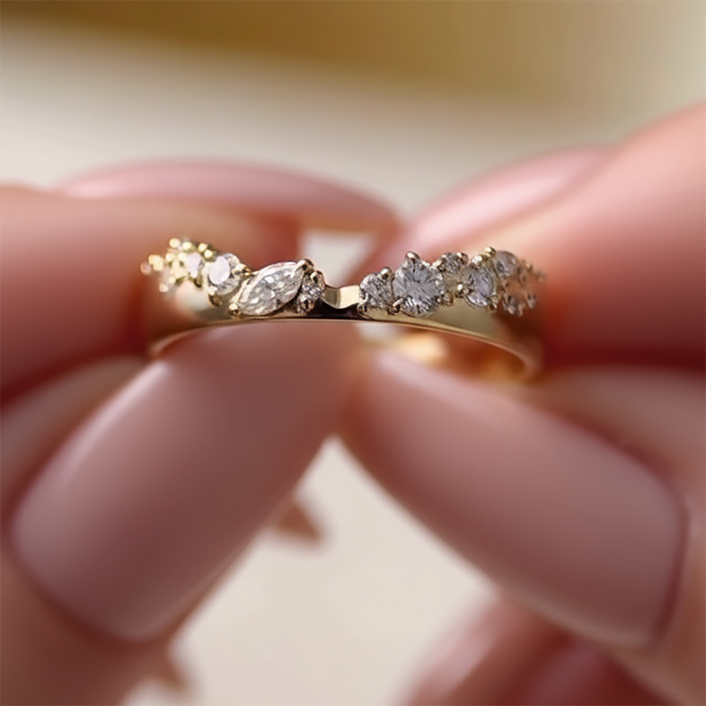 4.6CT Marquise Cut VVS Moissanite Engagement Ring Set