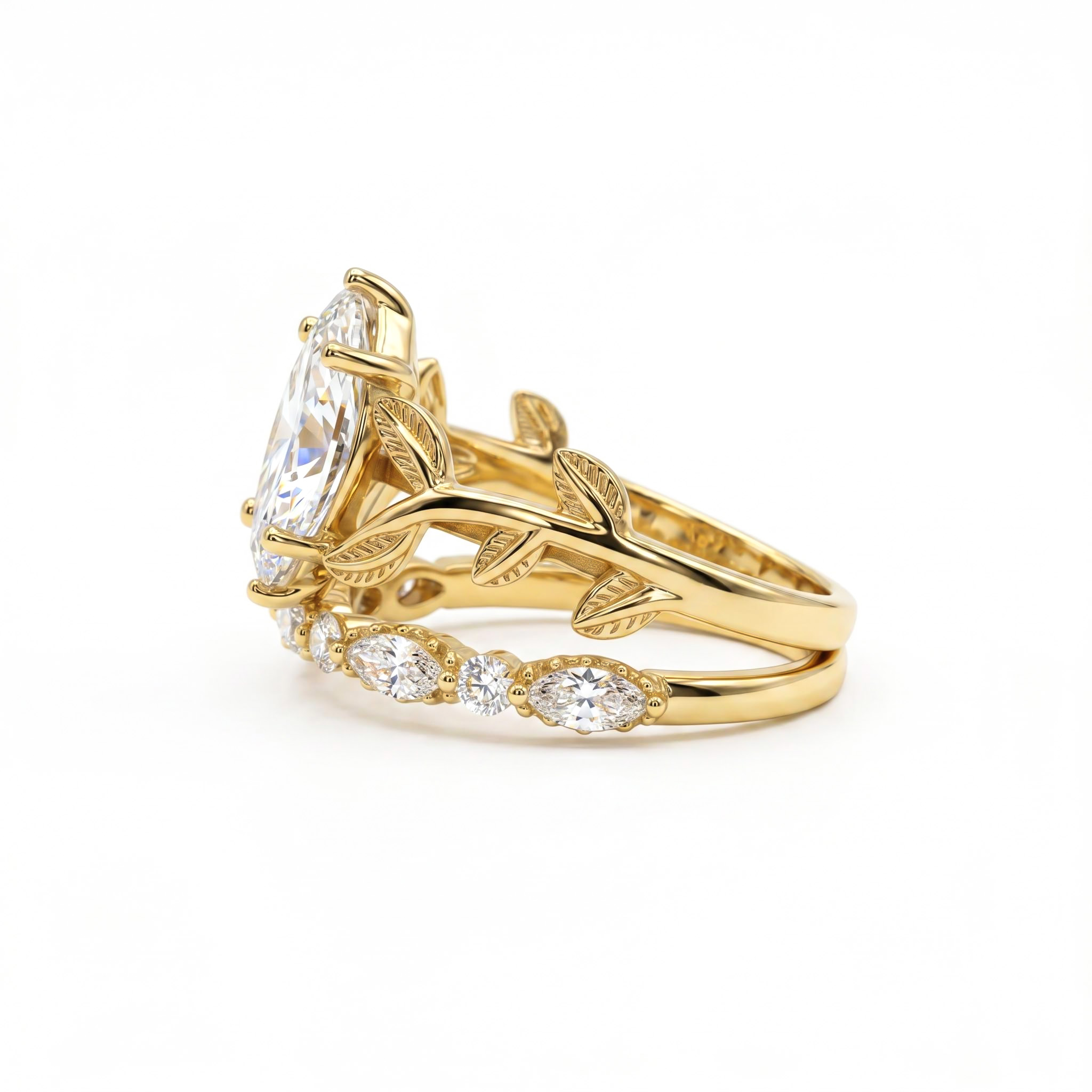 3.6CT Marquise Cut VVS Moissanite Vintage Engagement Ring Set 3.6CT Marquise Cut VVS Moissanite Vintage Engagement Ring Set