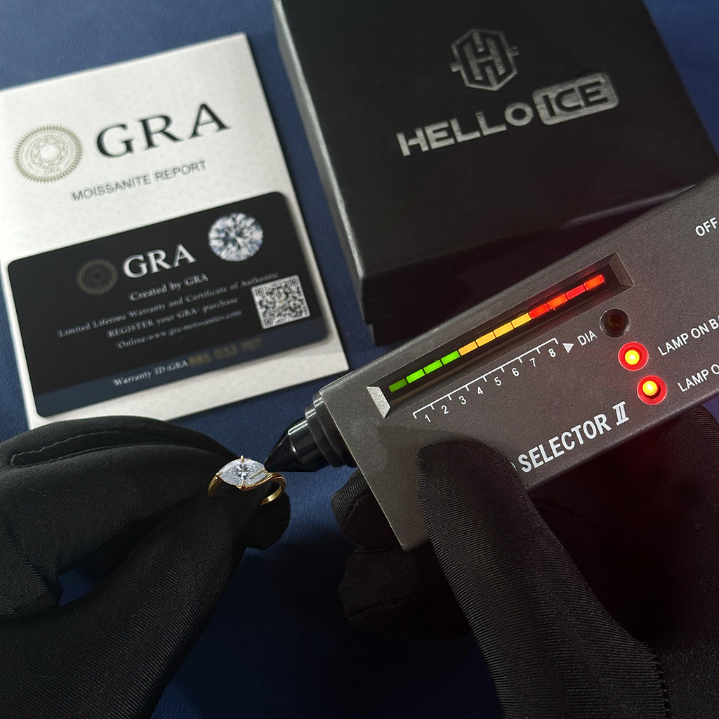 2CT Marquise Cut VVS Moissanite Solitaire Engagement Ring