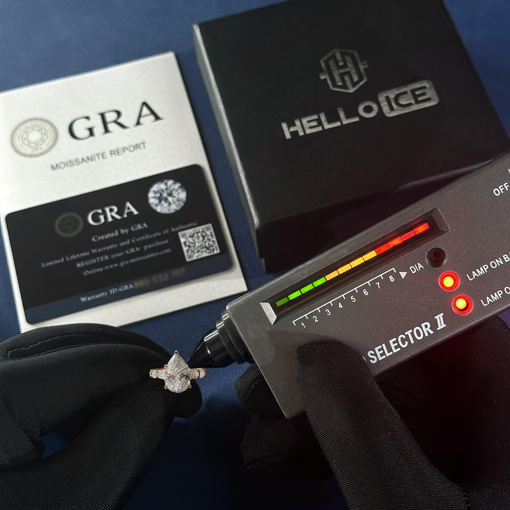 6.09CT Pear Cut VVS Moissanite Pave Engagement Ring 6.09CT Pear Cut VVS Moissanite Pave Engagement Ring