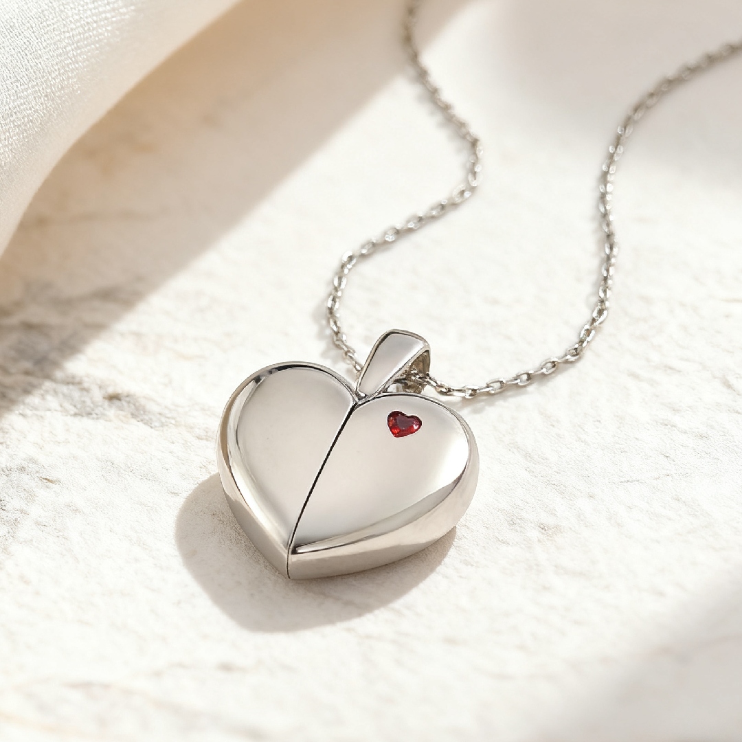 S925 Silver Heart Shape Floating Diamonds Pendent Necklace S925 Silver Heart Shape Floating Diamonds Pendent Necklace