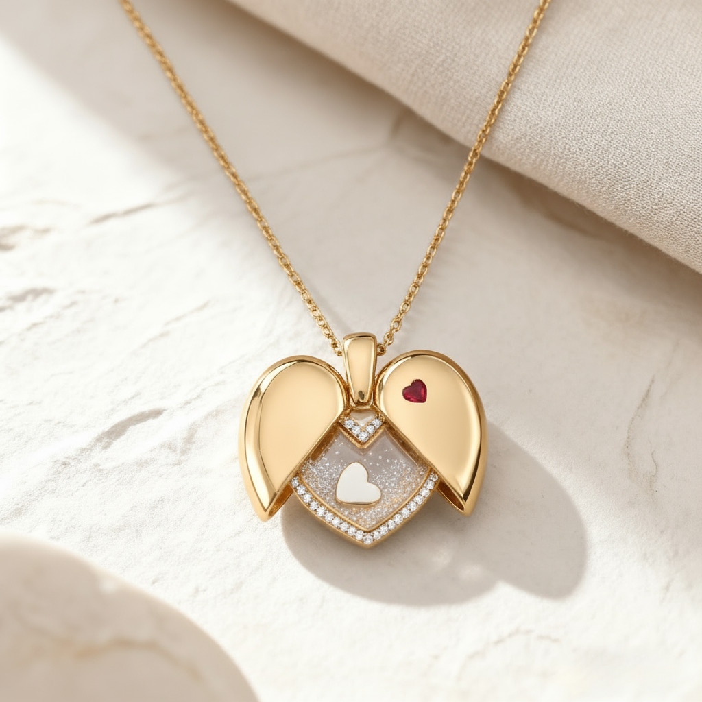 S925 Silver Heart Shape Floating Diamonds Pendent Necklace S925 Silver Heart Shape Floating Diamonds Pendent Necklace