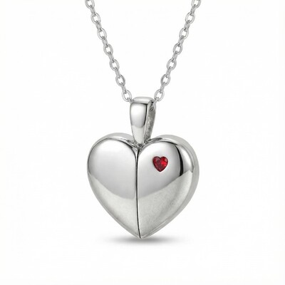S925 Silver Heart Shape Floating Diamonds Pendent Necklace