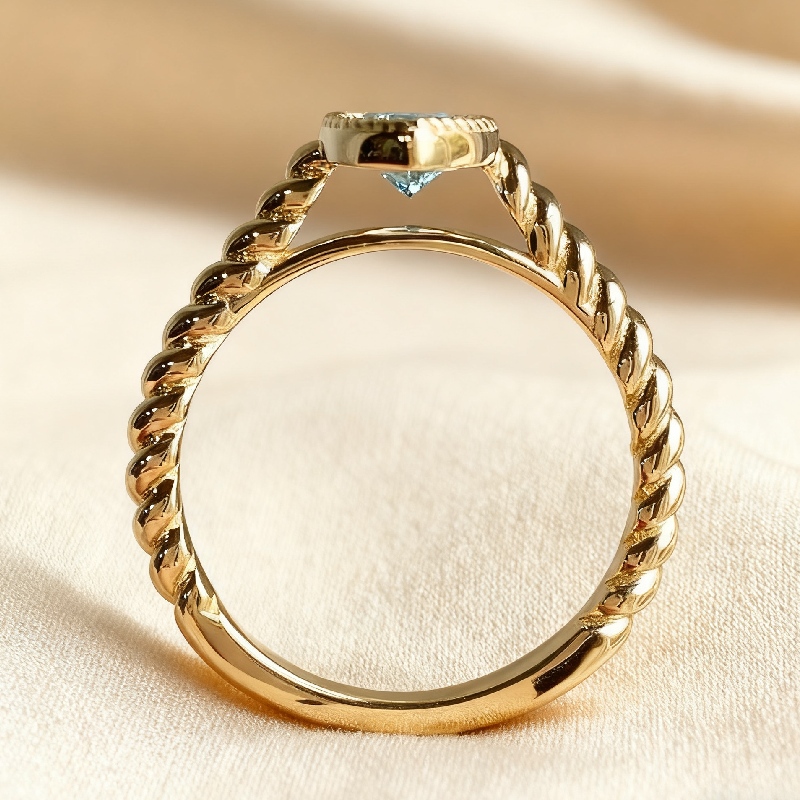 S925 Silver Sapphire Marquise Solitaire Engagement Ring