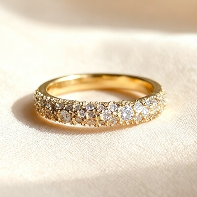 1.25CT Round Cut VVS Moissanite Cluster Wedding Band