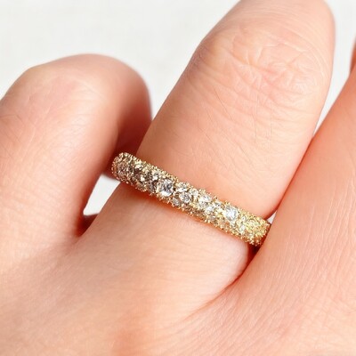 1.25CT Round Cut VVS Moissanite Cluster Wedding Band