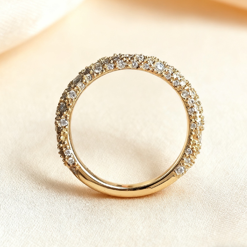 1.25CT Round Cut VVS Moissanite Cluster Wedding Band