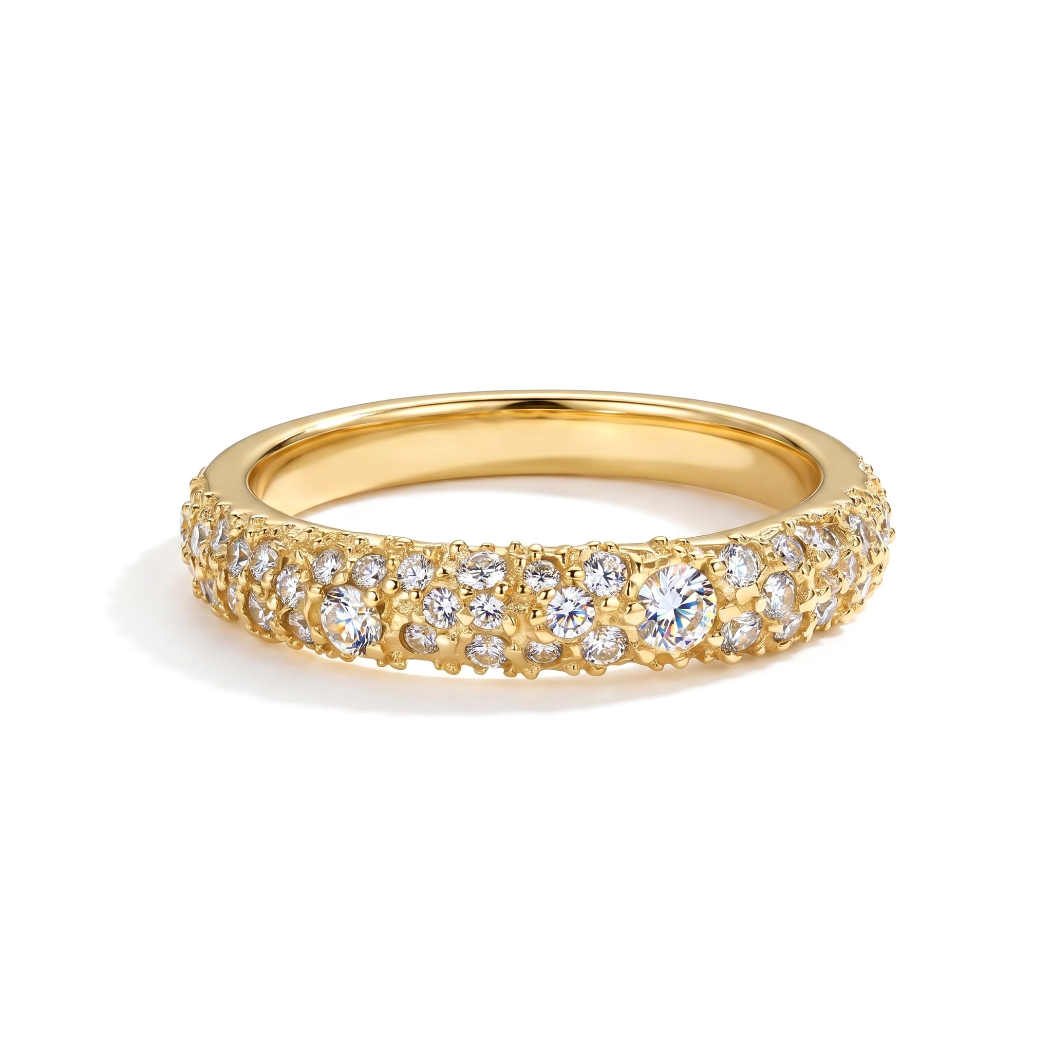 1.25CT Round Cut VVS Moissanite Cluster Wedding Band 1.25CT Round Cut VVS Moissanite Cluster Wedding Band
