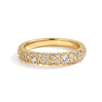 1.25CT Round Cut VVS Moissanite Cluster Wedding Band