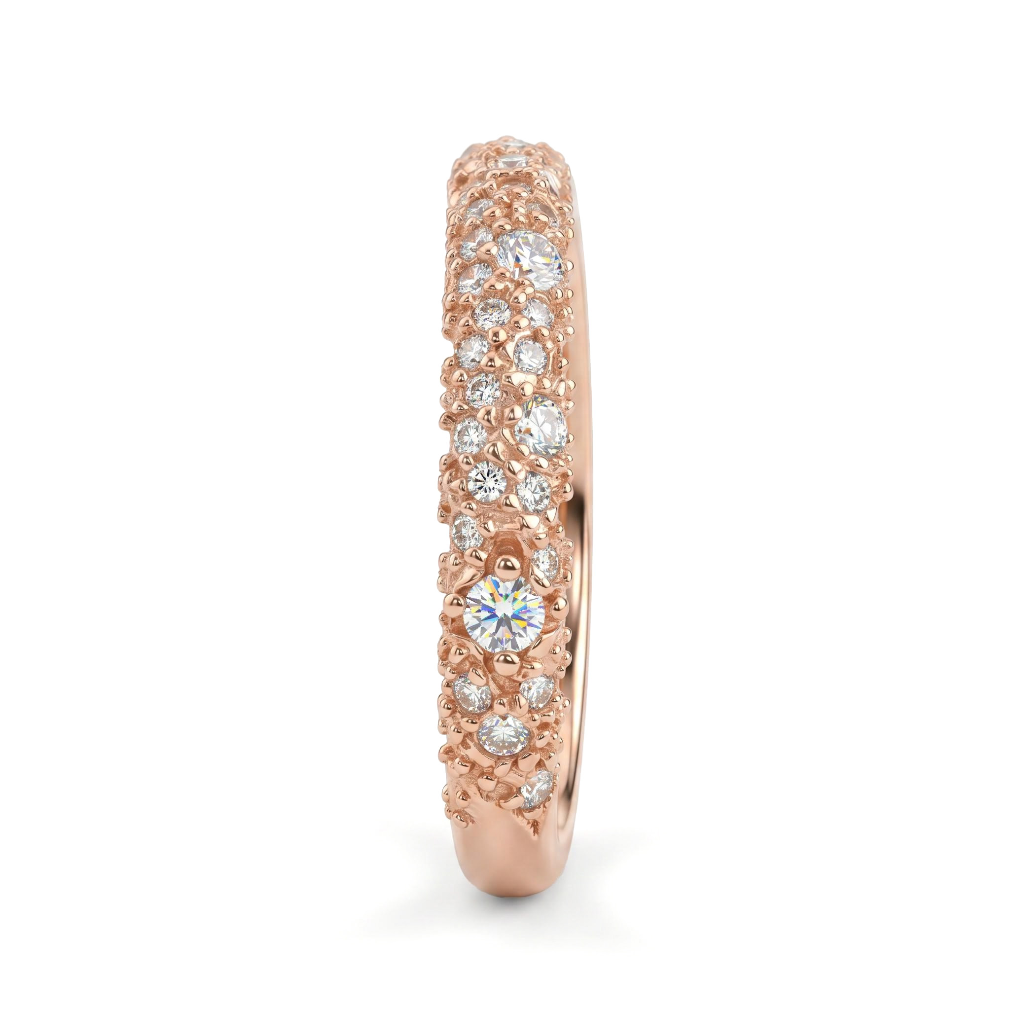 1.25CT Round Cut VVS Moissanite Cluster Wedding Band 1.25CT Round Cut VVS Moissanite Cluster Wedding Band