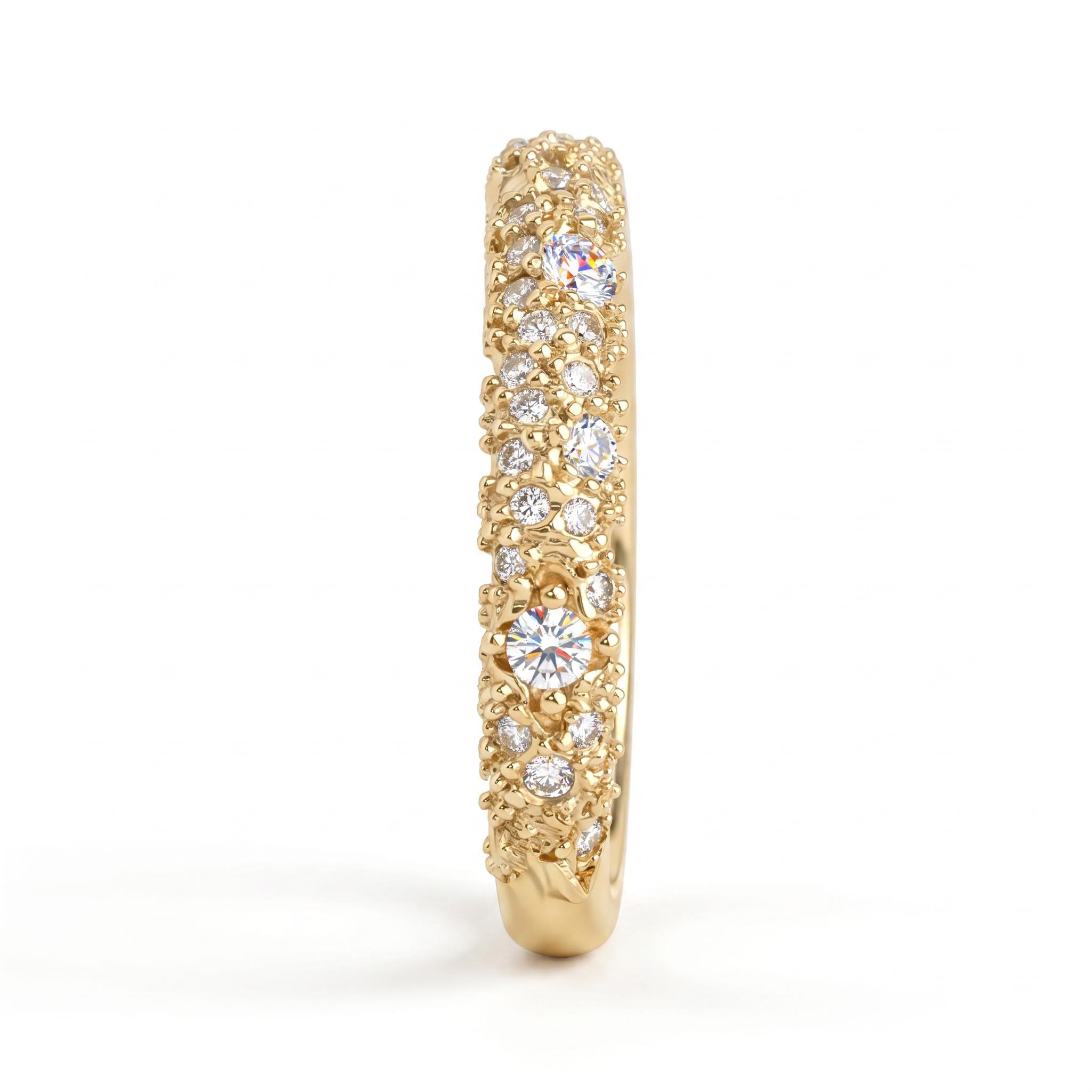 1.25CT Round Cut VVS Moissanite Cluster Wedding Band 1.25CT Round Cut VVS Moissanite Cluster Wedding Band
