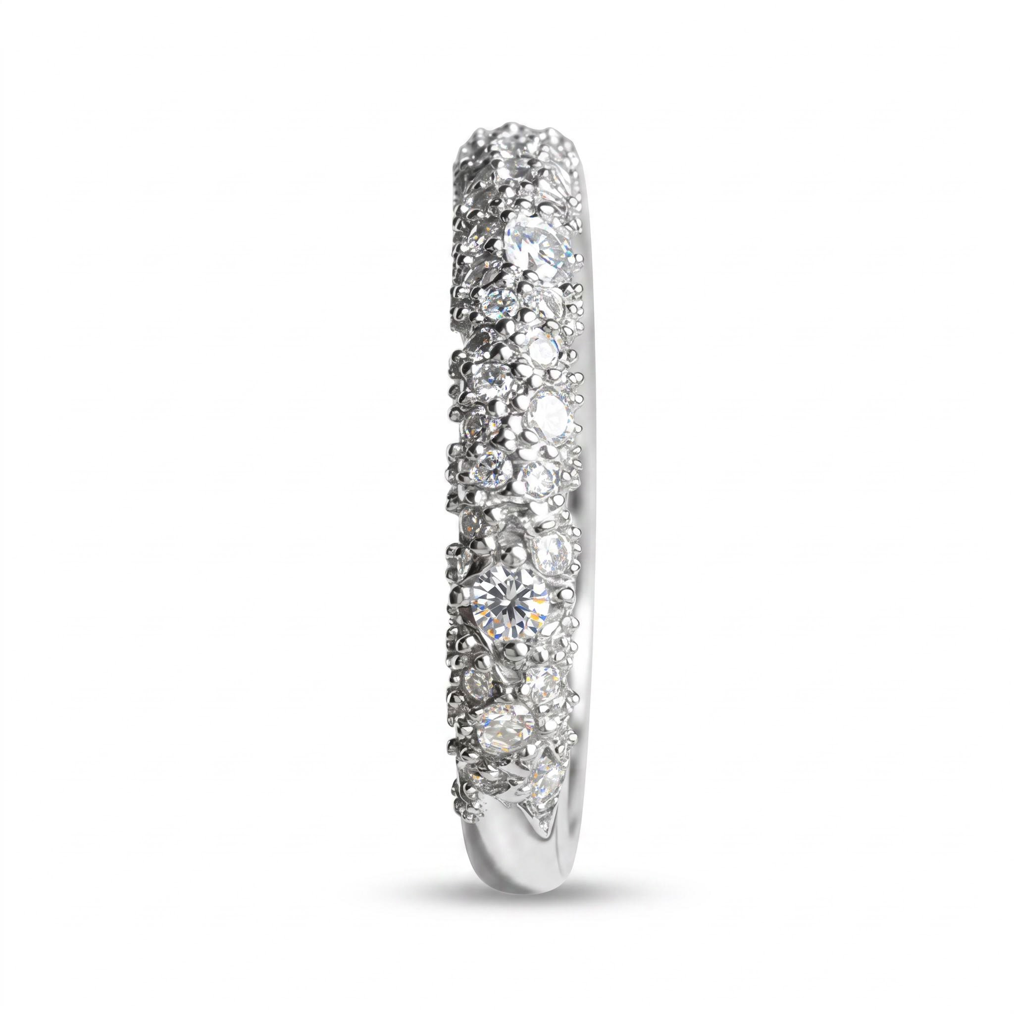 1.25CT Round Cut VVS Moissanite Cluster Wedding Band 1.25CT Round Cut VVS Moissanite Cluster Wedding Band