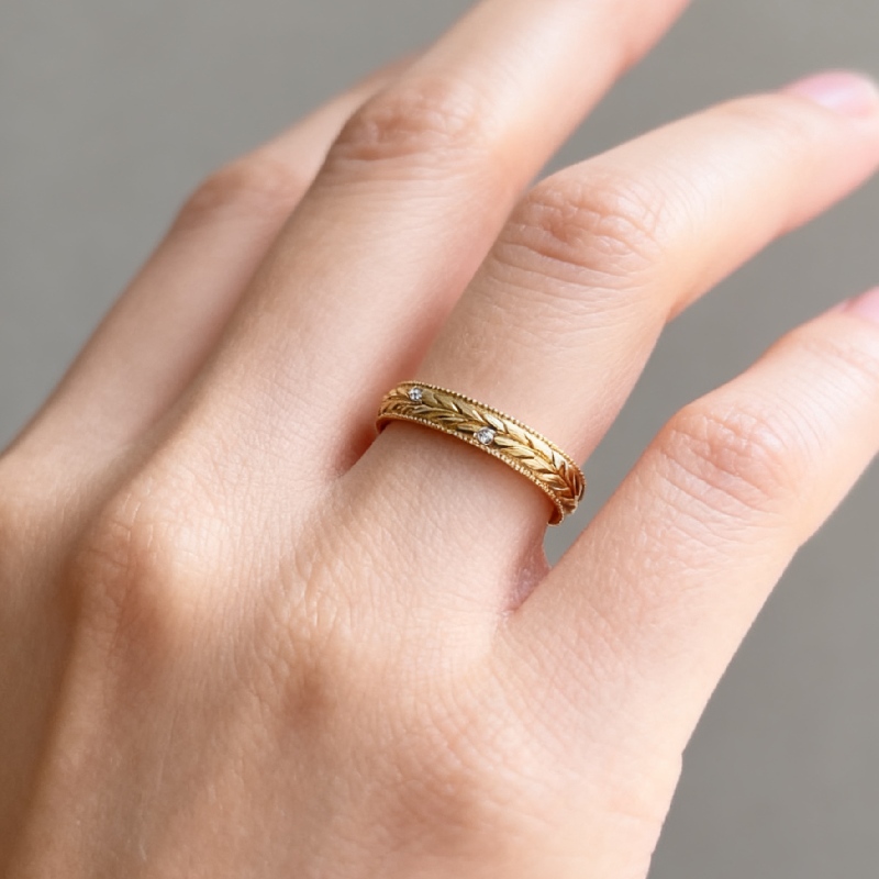 Round Cut VVS Moissanite Vintage Filigree Wedding Band