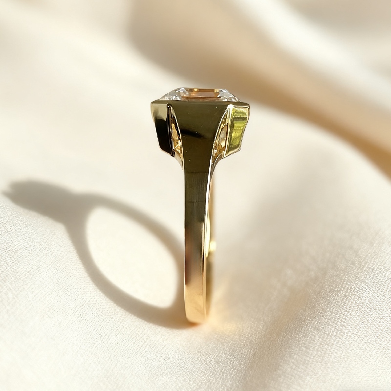 6CT Asscher Cut VVS Moissanite Solitaire Engagement Ring