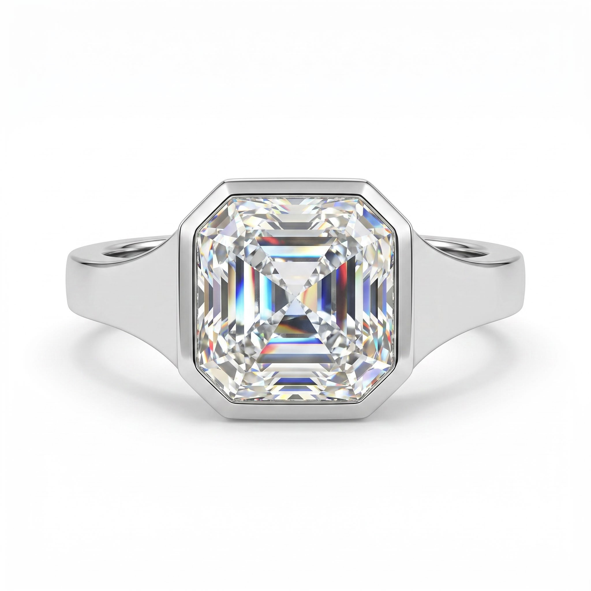 6CT Asscher Cut VVS Moissanite Solitaire Engagement Ring 6CT Asscher Cut VVS Moissanite Solitaire Engagement Ring