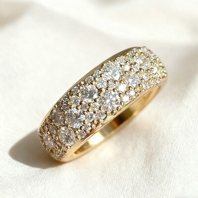 Round Cut VVS Moissanite Cluster Wedding Band Round Cut VVS Moissanite Cluster Wedding Band