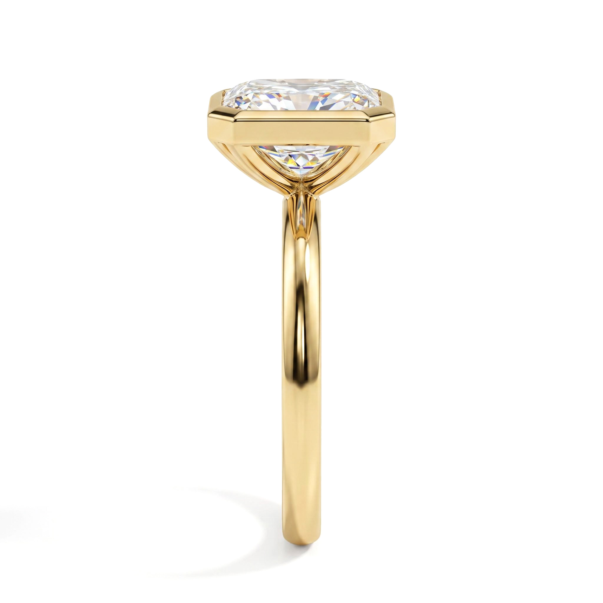 2CT Radiant Cut VVS Moissanite Solitaire Engagement Ring
