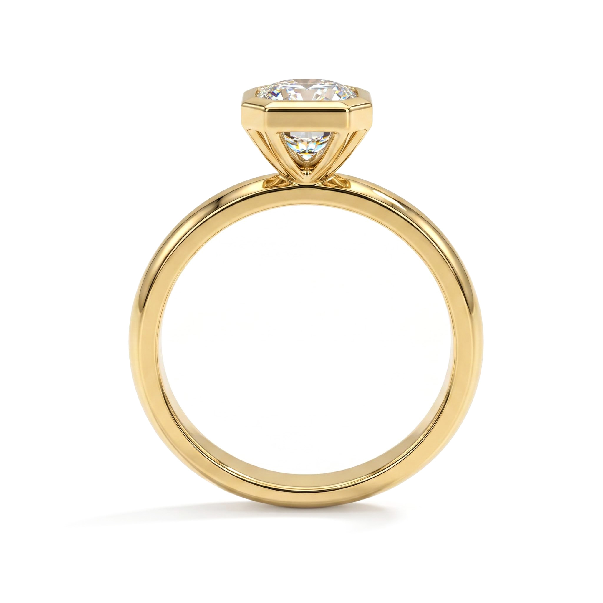2CT Radiant Cut VVS Moissanite Solitaire Engagement Ring