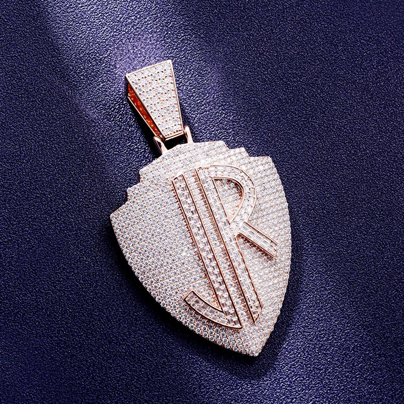 Custom S925 & VVS1 Baguette Moissanite Letter Pendant