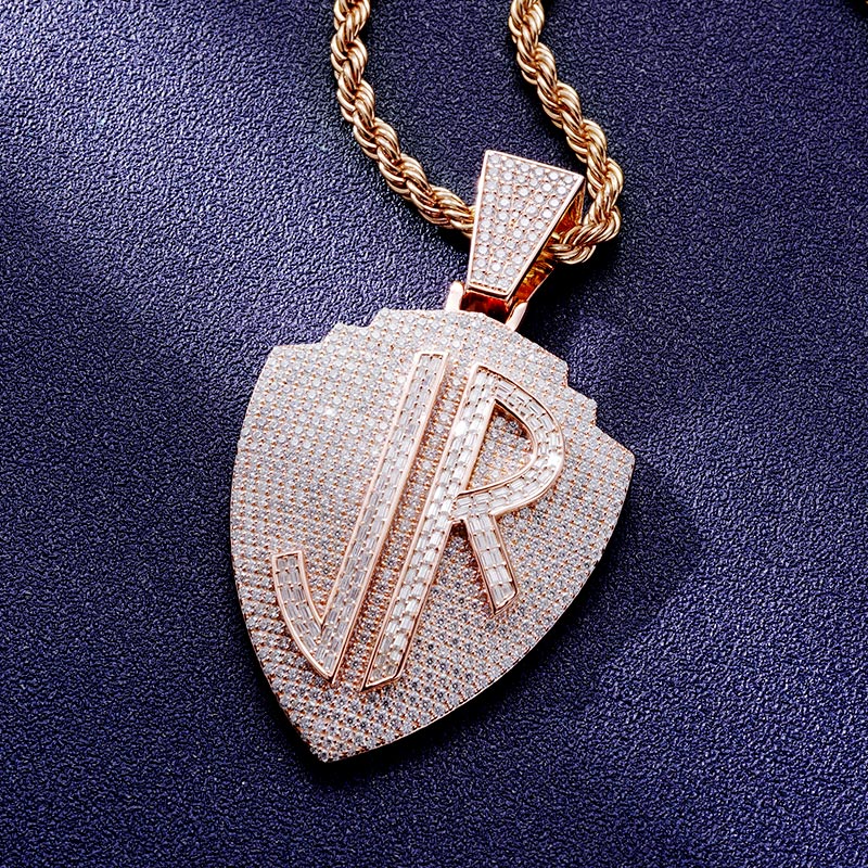 Custom S925 & VVS1 Baguette Moissanite Letter Pendant
