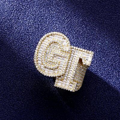 Custom S925 & VVS1 Baguette Moissanite Letter Ring Deposit
