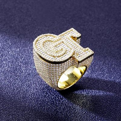 Custom S925 & VVS1 Baguette Moissanite Letter Ring Deposit