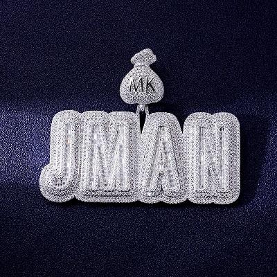 Custom S925 & VVS1 Baguette Moissanite Letter Pendant