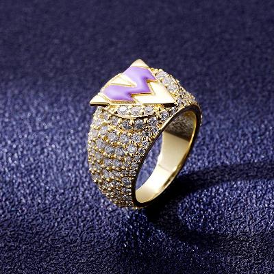 Custom S925 & VVS1 Moissanite & Colorful Enamel Rings Set Deposit