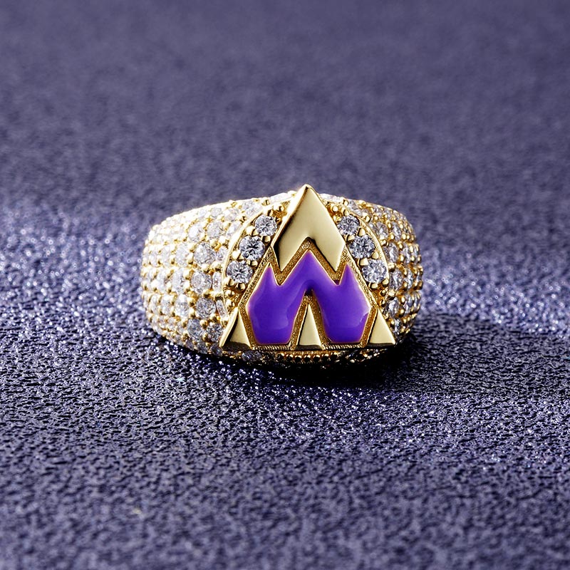 Custom S925 & VVS1 Moissanite & Colorful Enamel Rings Set Deposit