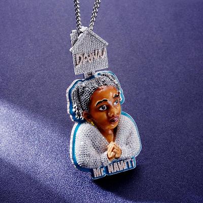 Custom S925 & VVS1 Moissanite & Enamel Portrait Pendant Deposit