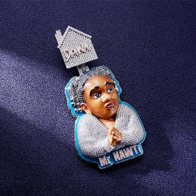 Custom S925 & VVS1 Moissanite & Enamel Portrait Pendant Deposit
