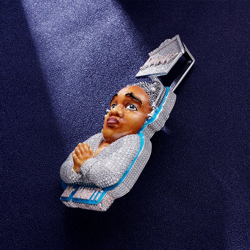 Custom S925 & VVS1 Moissanite & Enamel Portrait Pendant Deposit