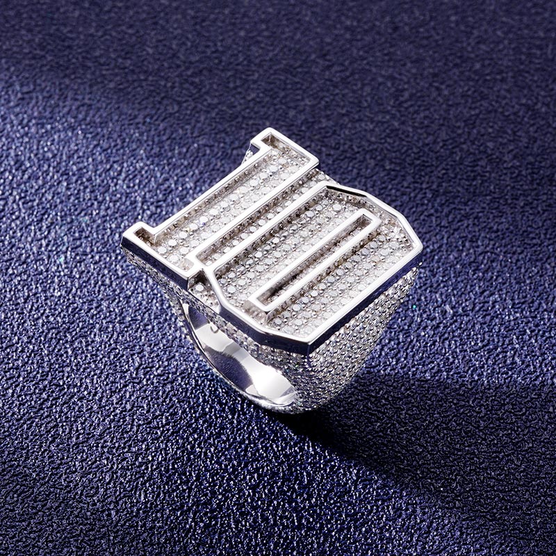 Custom S925 & VVS1 Baguette Moissanite Letter Ring Deposit